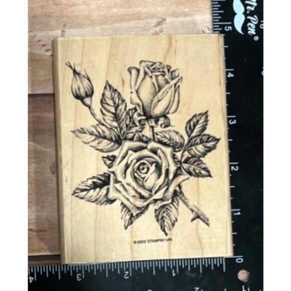 Stipple Rose Wood Mounted Rubber Stamp by Stampin Up - Picture 1 of 2